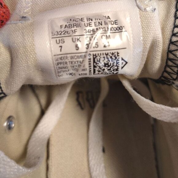 Converse VINTAGE All Star Black Red Plaid Double Tongue Sneakers Size 7 - Picture 15 of 15